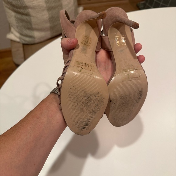 Reiss Strappy Heels in Tan/Mauve - Picture 4 of 5